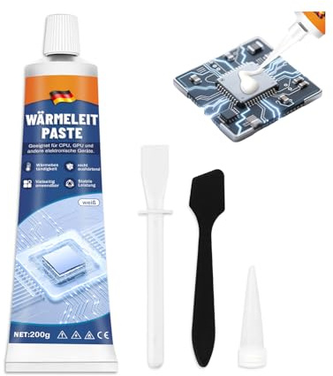 200g Kühlpaste, CPU Wärmeleitpaste, Thermalpaste 200g, Beständig gegen Hohe und Niedrige Temperaturen, Starke Wärmeleitfähigkeit, Geeignet für CPU, GPU, Speicher und Elektronische Komponenten (A)