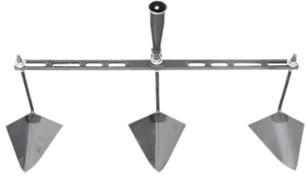 PawwJoy Azada de jardín con cabeza triangular ajustable, herramienta de mano de repuesto para cultivar, plantar y trasplantar, 60 cm, tres cabezales
