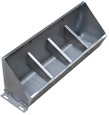 Futtertrog für Nutztiere Edelstahl-Tierfutterautomat for Schweine, Ziegen, Schafe, Pferde, Rinder, Alpakas(0.5m/1.6ft 4 bit)