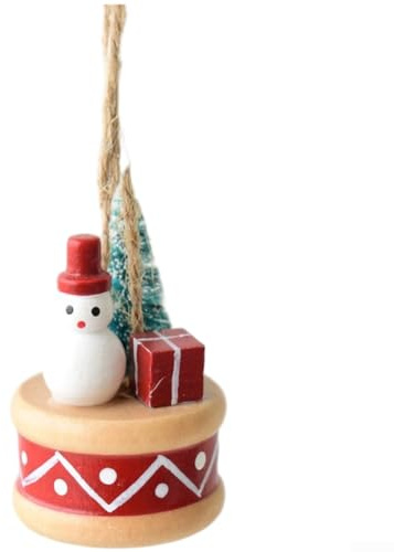 Mini ornamenti da appendere in resina con figure di pupazzo di neve e orso per albero di Natale e decorazioni stagionali per le vacanze (pupazzo di neve bianco)