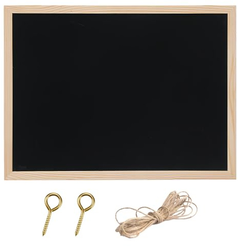 Pizarra de Tiza A4, 20 x 30 cm Pizarra Negra, Pizarra de Tiza Pequeña con Juegos de Marcos, Pizarras Pequeñas para Escribir, Pizarras Tizas, Adecuado para Buffets, Bodas, Fiestas, Escuelas