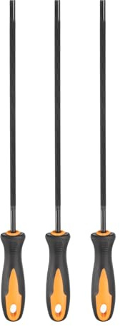 QUARKZMAN 3pcs Lime À Chaîne De Tronçonneuse, 5.2mm (13/64-inch) Outil De Meulage À Tige Ronde Avec Manche En Plastique Pour Affûtage, Meulage De Chaîne De Tronçonneuse, Noir