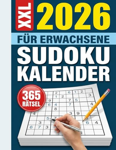 Sudoku kalender 2026: 365 Logikrätsel für Erwachsene und ältere Menschen – Großformat für entspannte Rätselzeit