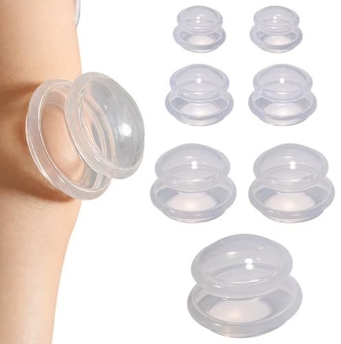 KOSLEOW 7 Pcs Schröpfgläser Silikon Cupping Set aus Weichem Silikon, Schröpfgerät für Anti Cellulite Massage, Schmerzlinderung an Rücken und Gelenken, Schröpfen mit 3 Größen