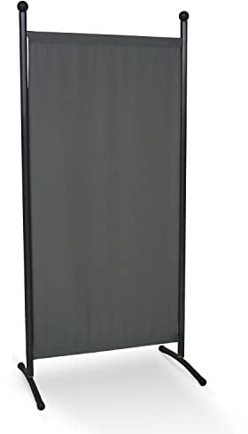 Angerer Stellwand 178 x 82 cm, Sicht- & Sonnenschutz, Raumtrenner, Innen & Outdoor Büro Balkon/Terrasse, Schlafzimmer, Garten, Made in Germany, waschbare Bezüge, Polyacryl dunkelgrau