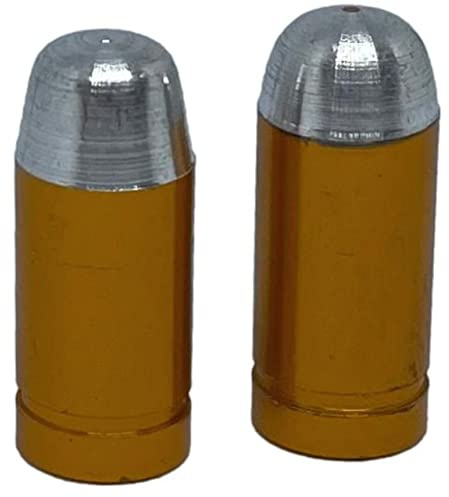 2er Set Ventilkappen - Bullet Big - in goldfarben für Motorrad