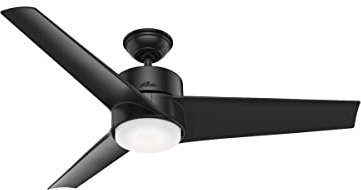 Hunter Fan Company 59471 Havoc Outdoor Ceiling Fan with LED Light and Wall Control, 54, Matte Black Finish