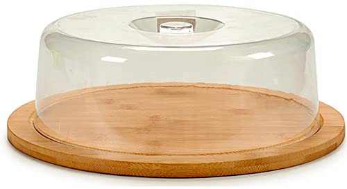 Plateau Fromage Bambou Rond et Cloche Acrylique