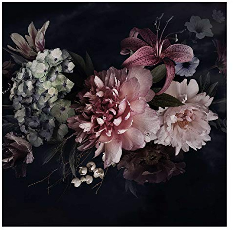Bilderwelten Blumen Fototapete Vintage inkl. Kleister 288x288cm - Vliestapete Made in Germany - große Blumen Tapete Schlafzimmer - Rosen Blumentapete 3D - Tapete Wohnzimmer Flur T_3226