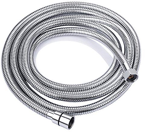 ONECE Tubo Flessibile Doccia 3 m in Acciaio Inox, Cavo Soffione Universale, Antitorsione, Adatto a Tutti i Soffione Doccia, Interfaccia Universale Standard G1/2, Cromato, Argento