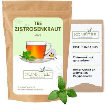 Konfitee Zistrosenkraut geschnitten 250g I Zistrose fein geschnitten I Zistrosentee I Cistus Incanus I Naturprodukt I Frei von Zusätzen & Aromastoffen I Premium Qualität