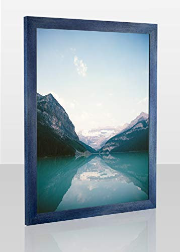 Bonito Slimline Profil Bilderrahmen Posterrahmen 60x80 cm Hellblau Gewischt 80x60 cm Puzzlerahmen Diamond Painting mit Kunstglas klar