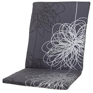 KETTtex 0519 Auflage Mittellehner Korsika grau-silber gemustert 109x49x4 cm Sitzpolster