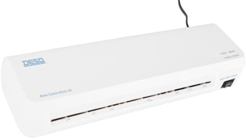 DESQ® Laminiergerät A4 New Generation - Für 75 bis 125 Mikron, 2 min. Vorheizzeit, Für Zuhause und Homeoffice, Weiß