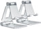 NULAXY Dual Folding Phone Stand for Desk 2 Pack, Fully Adjustable Mobile Phone Holder Desktop Compatible with iPhone 15 14 13 12 11 Xs Xr X 8, HUAWEI, Samsung, All Smartphones, Silver & Silver