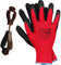 FUZZIO 24 Paar Arbeitshandschuhe Herren, Mechaniker Handschuhe Rot, Gartenhandschuhe Damen Gr 7, Arbeitshandschuhe Damen Gr 7, Montagehandschuhe Herren, Latex Beschichtung mit Handschuhclip