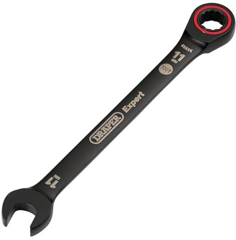 Draper 03882 Expert HI-TORQ - Llave combinada de carraca métrica, 11 mm, color negro