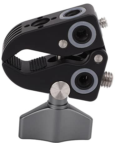 Super Clamp, Photography Camera Crab Clamp, Camera Clamp Mount with 1/4 and 3/8 Screws, 14-43mm Clamping Range, Anti Slip, for DSLR Camera, Railings, Pipes