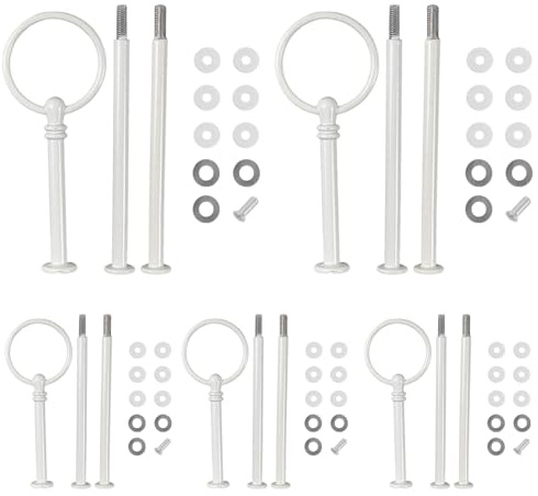 Nchdewui 5er Set Metallstangen Mittellochausstech für Hochzeitstorte Etagere Tortenständer Tortenhalter (Weiß)