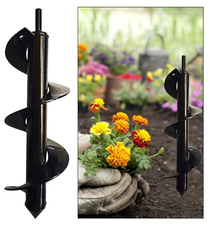 1 Pièces Meche Tariere, Foret Hélicoïdal Jardin, Outil Creuser Trou Terre, Mèche Tarière Perceuse, pour Plantation de Jardin, Relâchement des Plantes, Creuser Trous Dans Champ