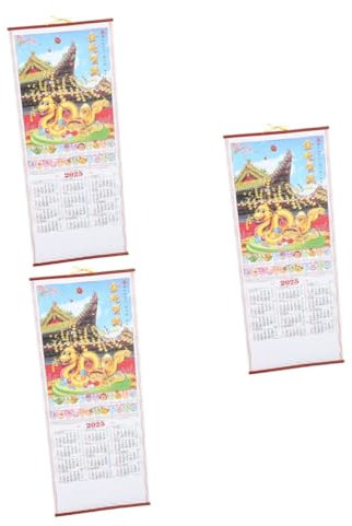STOBOK 3stücke Titel Wandkalender Im Klassischen Scroll-design Jahr Der Schlange Chinesischer Kalender Für Traditionelle Dekoration Und Internationale Kulturinteressierte