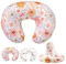 Baby Nursing Pillow Cover for Breastfeeding, Infant Removable Feeding Pillowcase Cute Pattern Newborn Slipcover Cushion Cover for Girls Boys 69 x 52cm (Pink)