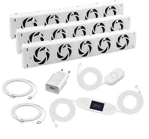 EpheyFIF Heizkörper Ventilator, 5.0 Lüfter Intelligenter Wärmeableitungslüfter, Heizkörperlüfter, Heizungslüfter Für Heizkörper, Kühlerlüfter, Energiespar-Rauschunterdrückung, MXRV-P20 (Trio set)