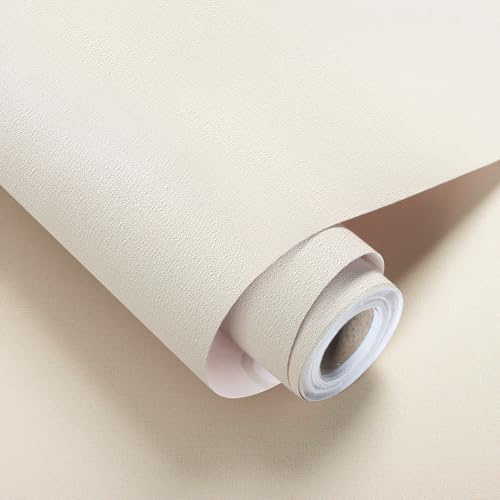 lenify Grasscloth Peel and Stick Wallpaper Beige Faux Linen Wallpaper 15.7inch x 196.8inch Vintage Grasscloth Contact Paper Textured Wall Paper Self Adhesive Cream Beige Removable Vinyl