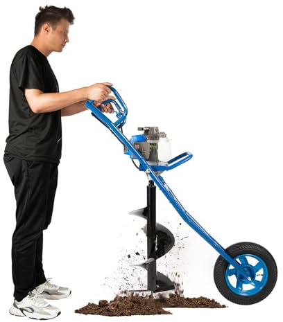 LIAIZE 63CC - Trapano a benzina a 2 tempi, 2,2 KW, con ruote, Ø 60 – 300 mm, trapano da giardino a gas