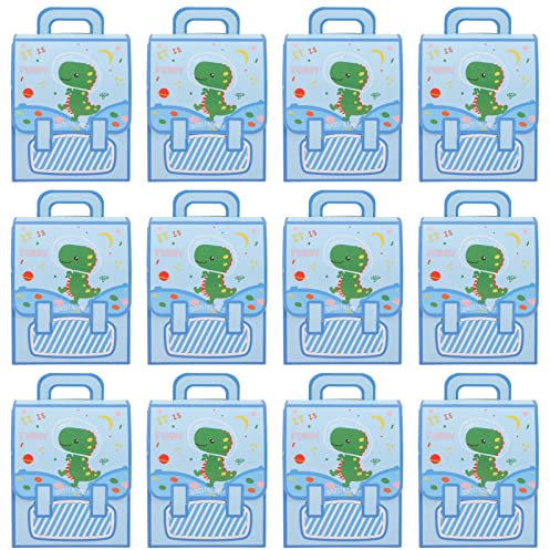 MOLUCKFU 12 Stück Dinosaurier-party Leckerli-boxen Papier-rucksack Geschenkboxen Partyzubehör Für Bonbons Snacks