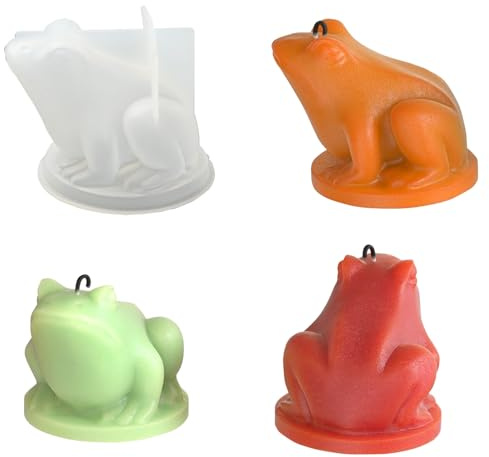 UR URLIFEHALL 1 pc Moules en résine 3D en forme de grenouille en silicone pour bougies, savons, chocolats, ornements pour la maison, le jardin, décoration artisanale