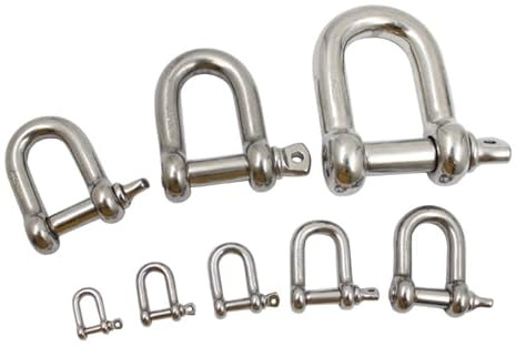 Grilletes en D Acero Inoxidable 304 4mm Grillete para Carga Pesada, Transporte, Remolque, Aparejos Pesados y Conexión de Cadenas para Saco de Boxeo y Barco (12PCS)