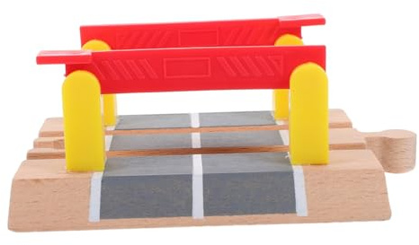 ERINGOGO Wooden Train Track Railing Barrier Accessory Realistic Railway Scene Prop Educational for Boys Interactive Playtime Gift