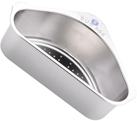 Ipetboom Cesta de Escurrido Triangular para Fregadero Acero Inoxidable Resistente Corrosión Ventosas Estante Multiusos para Lavar Frutas y Verduras Práctica Cesta para Almacenamiento