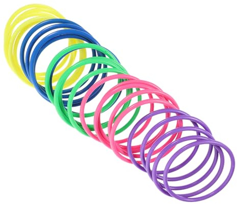 Lot de 24 Anneaux de Lancer en Plastique 10cm pour Garçon et Filles | Jeu Familial Extérieur, Filles et Garçons, Design Coloré Lumineux, Coordination Œil-Main, Activités de Fête