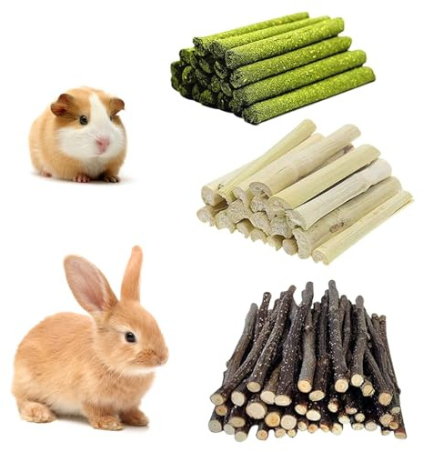 Cycayit Mix Snack Rongeur 300 g Pommier Bambou Foin, Lapin Soin Dentaire | Mix 3-en-1 : pommier, bambou doux, tiges de foin Timothy, luzerne, prairie. Pour lapins et rongeurs difficiles