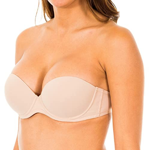 Calvin Klein Damen Trägerloser BH Strapless Push Up Stretch, Beige (Sand Dune), 75D