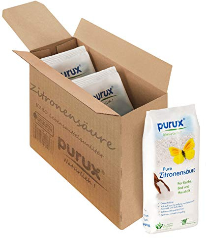 Purux Zitronensäure Pulver 2550g, Lebensmittelqualität, gentechnikfrei | Lebensmittelqualität, gentechnikfrei