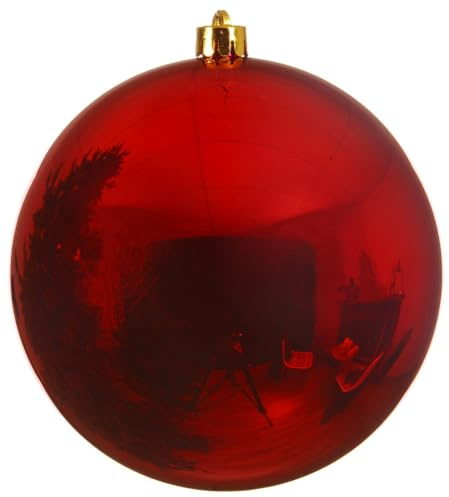 Große Christbaumkugel Rot Gänzend XXL Weihnachtskugel Bruchfest Wetterfest 25cm