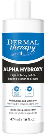 Alfa Hydroxy Högpotent Urea Bodylotion - 474ml | Exfolierande Och åTerfuktande Kräm För Mycket Torr Hud | 10% Mjölksyra Aha Bodylotion För Kvinnor | Uppstramande Och Lystergivande Lotion