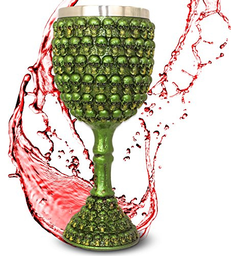 mtb more energy Calice ''Faces of Death'' - 160ml - Hauteur 18.5cm - Vert - Gobelet Mug Crâne Décoration Horreur Fantaisie