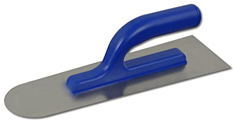 DEWEPRO® Truelle de lissage, arrondie, avec lame en acier inoxydable, 325 x 105 mm, forme belge