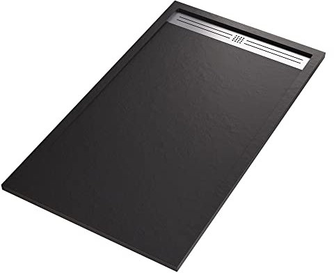 OLIMPO DOCCE - Piatto doccia in marmoresina NERO effetto pietra cemento RELAX - 70x120