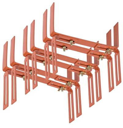 BigDean 6 Blumenkastenhalter terrakotta Standard H-Form Balkonkastenhalter | Einfache Befestigung für Pflanzkästen und Blumenkästen, verstellbarer Kastenhalter aus Metall, extrem Robust und langlebig