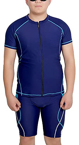 YOUCAI Hommes Professionnel Contraste Maillot de Bain Grande Taille Base Layer T-Shirt et Maillot de Bain Combinaison à séchage Rapide Surf Plongée Sportif de Plage Marin 7XL