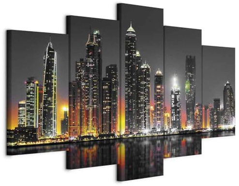 B&D XXL - Akustikbild Akustikschaumstoff, 225x112 cm, 5-teilig, Wohnzimmer | Verbessert Raumakustik, reduziert Hall, ideal fürs Büro oder Wohnzimmer, hochwertige Verarbeitung, schnelle Montage, stilvoll