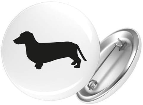 Huuraa Ansteckbutton Dackel Silhouette Geschenk Größe 59mm Dackel Accessoire