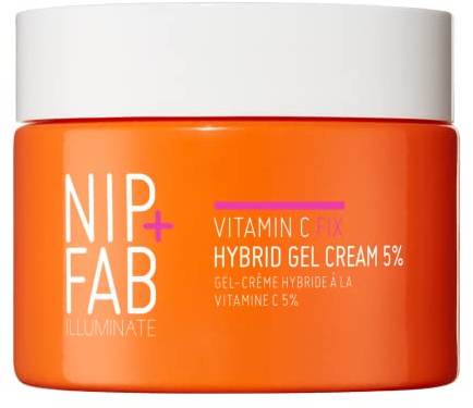 Nip+Fab Vitamin C Fix Hybrid Gel Creme 5% 50 ml | Gelähnliche Feuchtigkeitspflege | Hochleistungs-5% Vitamin C | Strahlende und leuchtende Haut | Ferulsäure | Gesichtshaut Booster