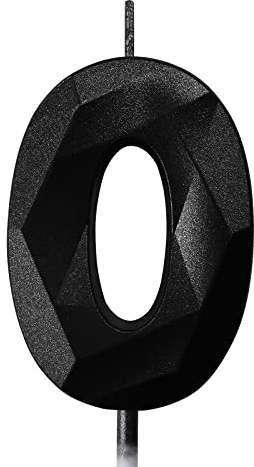 Deratta Birthday Candles for Cakes 0-9 Number Candles Black Birthday Cake Candles for Anniversary Birthday Party Decorations Cake Toppers Number 0 Cake Candles