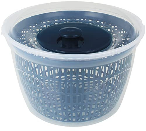 Salatschleuder 5L Serie Nora mit Farbwahl Salat Schleuder Küchenhelfer Salattrockner Kurbel Deckel Ausgießer (Petrol)